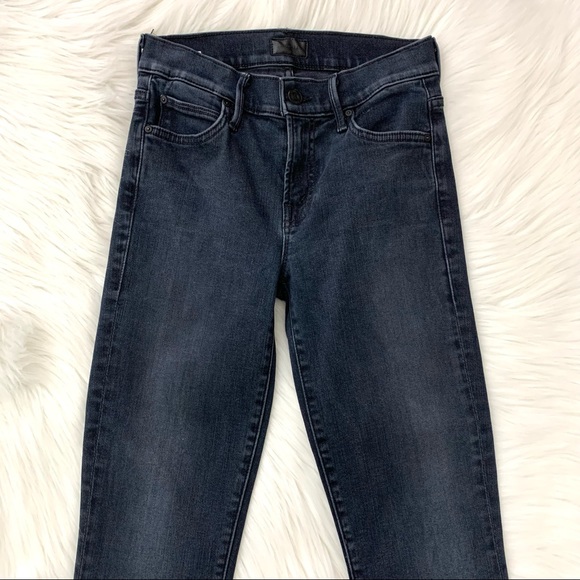 MOTHER Rascal Ankle Snippet Cropped Jeans in BLACKBIRD SIZE 24 - Picture 10 of 15